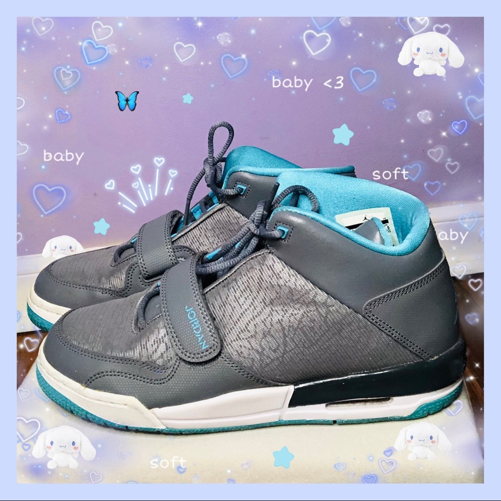 ❀ TURQUOISE + GRAY V IV XII FLIGHT JORDANS ❀